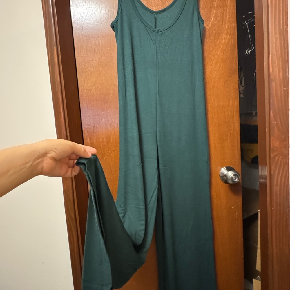 Jumpsuite green Pine comfortable fabric everyday wear Rib lounge Marine layer - Picture 4 of 4